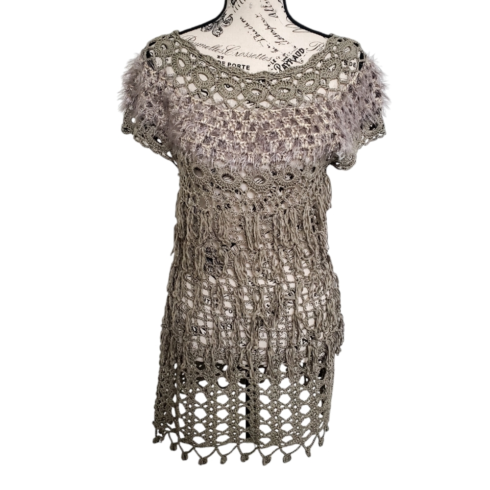 Forla Paris Women's Open Crochet Tunic Dress (AF09)